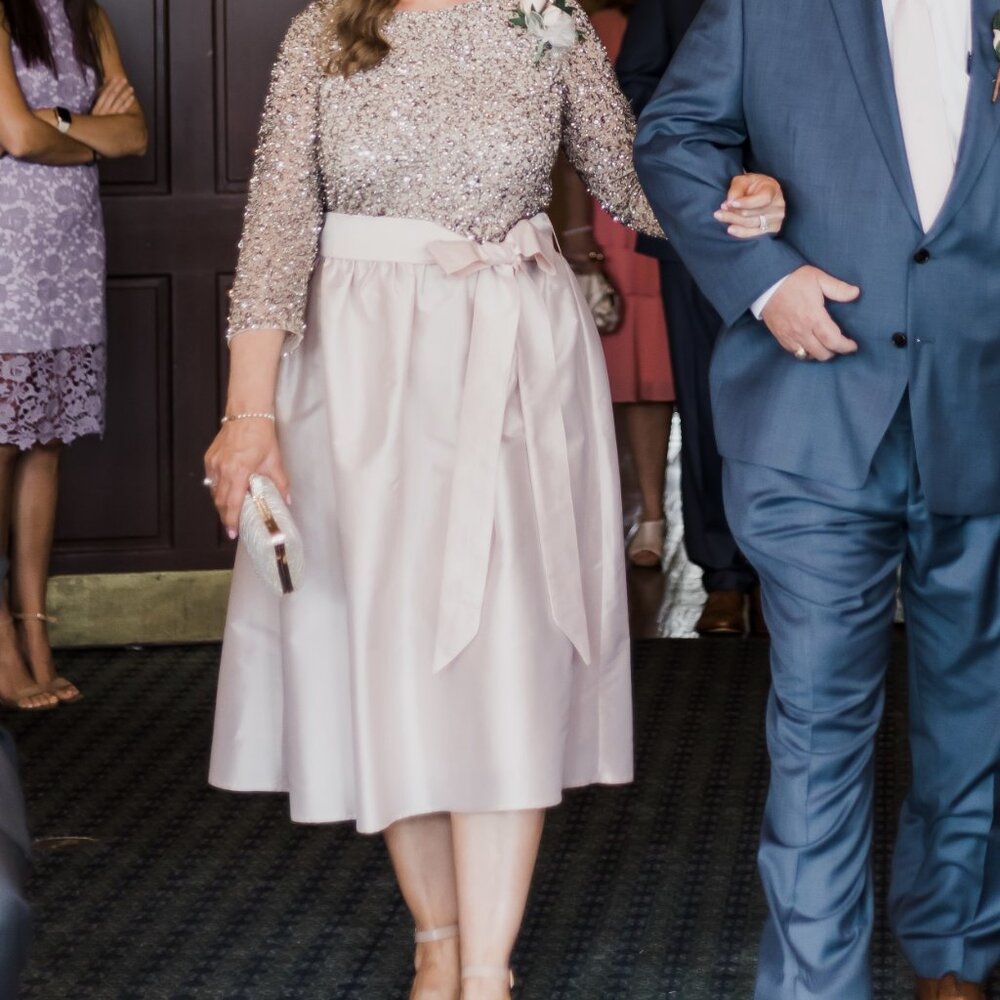 Pisarro Nights Beaded Bodice Taffeta A-Line Gown